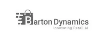 Grayscale logo of Barton Dynamics, a Novobi client