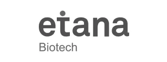 Grayscale logo of Etana, a Novobi client