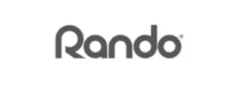 Grayscale logo of Rando, a Novobi client
